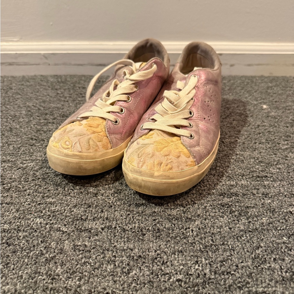 Crown Pink and Yellow Floral Sneakers